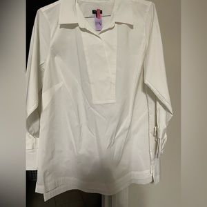 Talbots white shirt 1XL with bows on sleeves